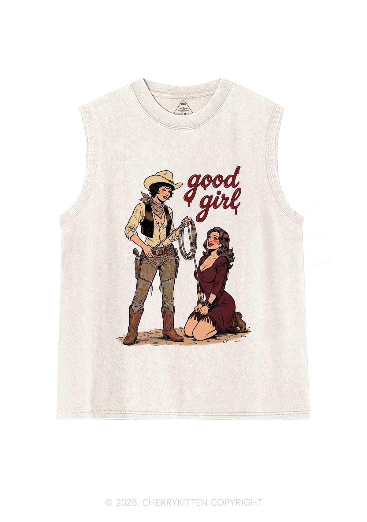 Good Girl Western Cowgirls Pride Y2K Washed Muscle Tank Cherrykitten