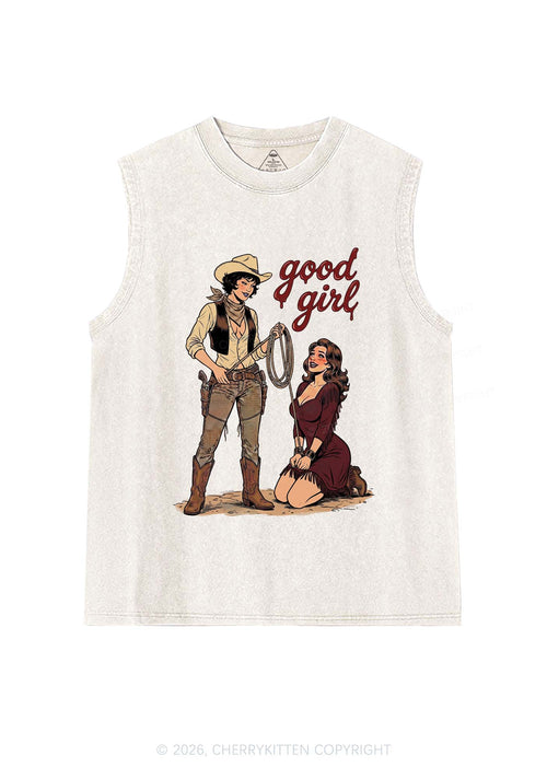 Good Girl Western Cowgirls Pride Y2K Washed Muscle Tank Cherrykitten