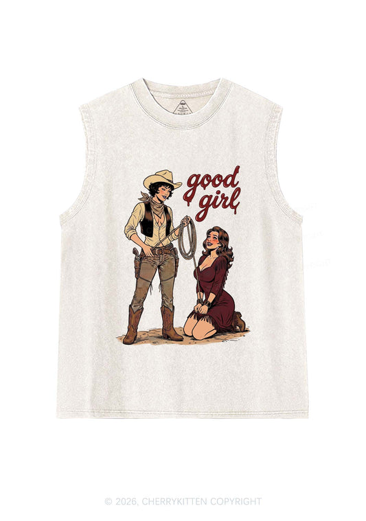 Good Girl Western Cowgirls Pride Y2K Washed Muscle Tank Cherrykitten