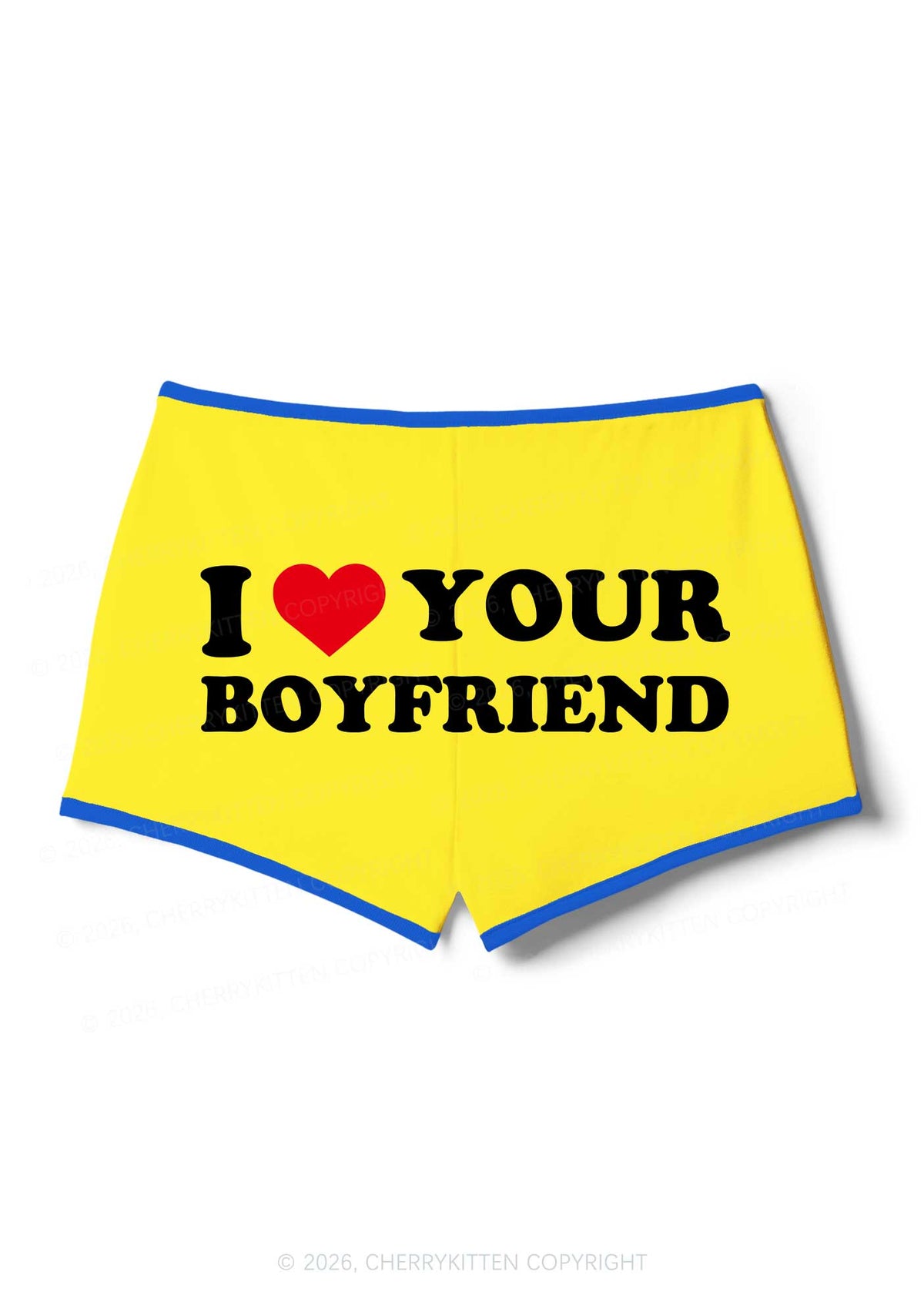 I Love Your BF Valentine's Day Y2K Booty Shorts Cherrykitten