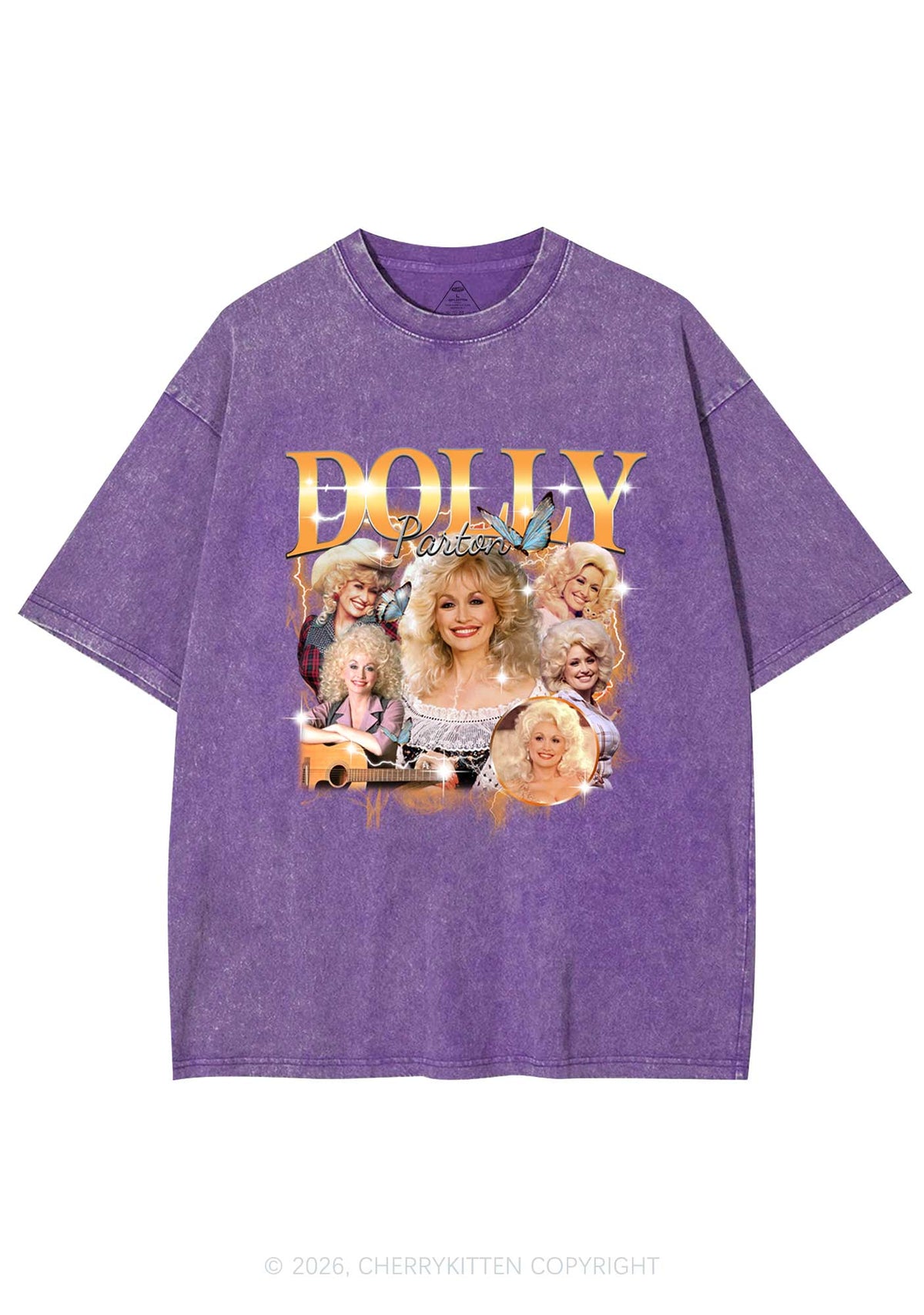 DP Vintage Portrait Y2K Shirts Washed Tee Cherrykitten