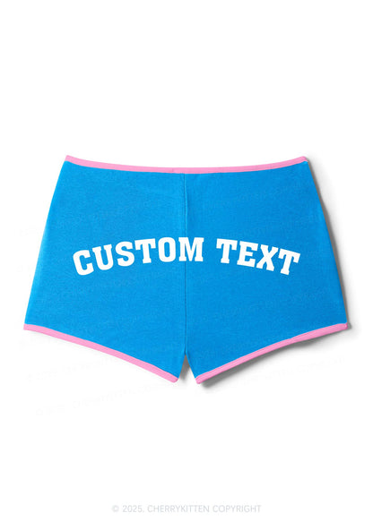 Custom Text Y2K Contrast Mini Shorts Cherrykitten