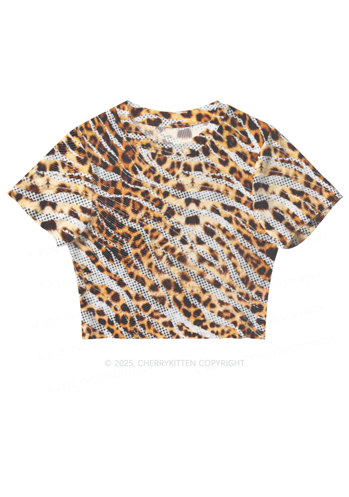 Wild Dots Y2K Mesh Crop Top Cherrykitten