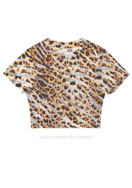 Wild Dots Y2K Mesh Crop Top Cherrykitten