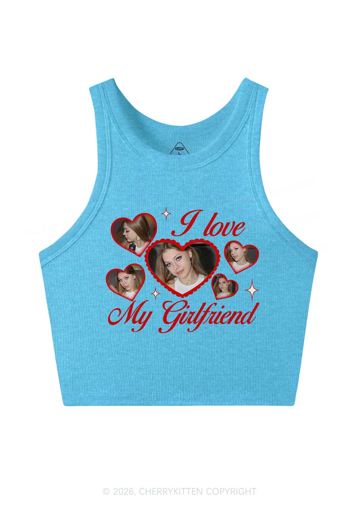 Custom Photo I Love My GF BF Valentine's Day Y2K Crop Tank Top Cherrykitten