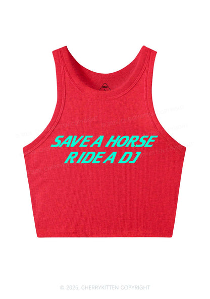 Ride A DJ Y2K Crop Tank Top Cherrykitten