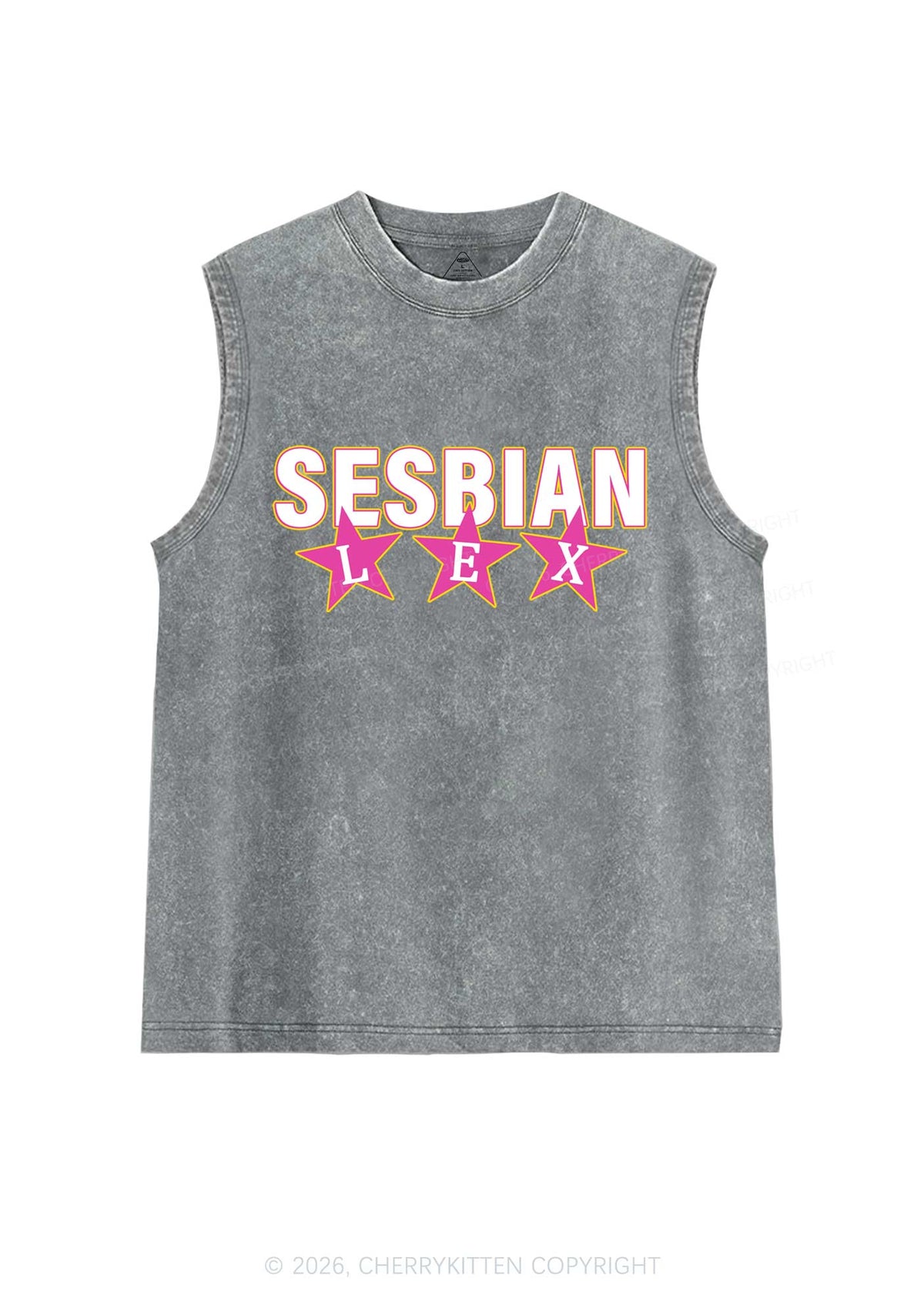 Sesbian Lex Pride Y2K Washed Muscle Tank Cherrykitten