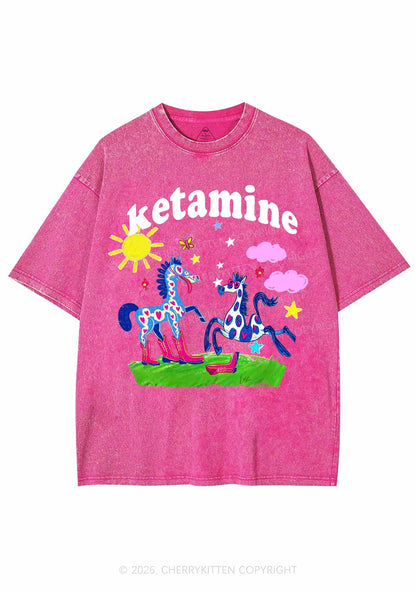 Heart Spotted Pony Y2K Shirts Washed Tee Cherrykitten
