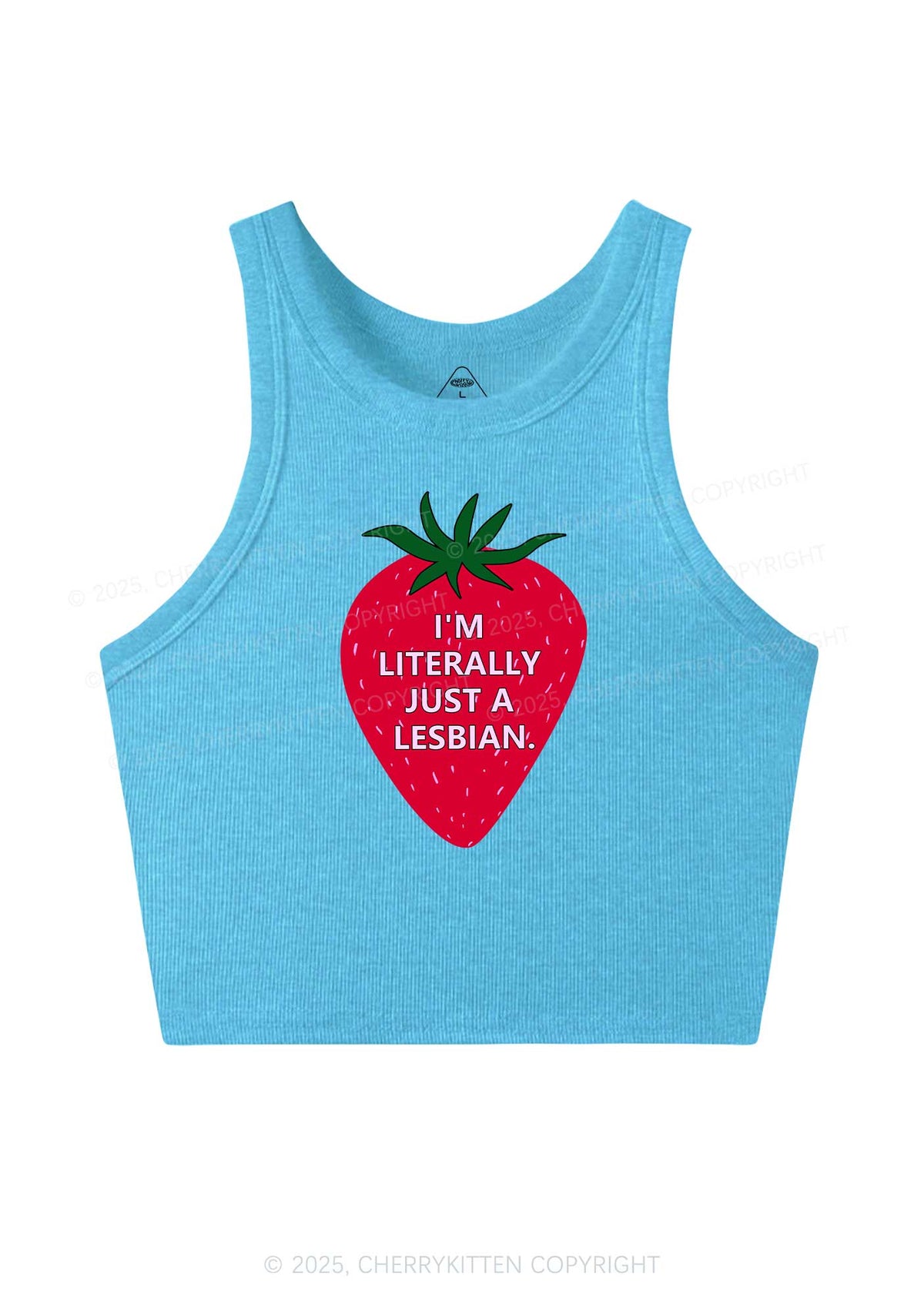 Lesbian Strawberry Pride Y2K Crop Tank Top Cherrykitten