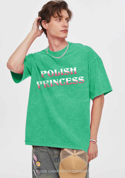 Polish Princess St Patricks Y2K Shirts Washed Tee Cherrykitten