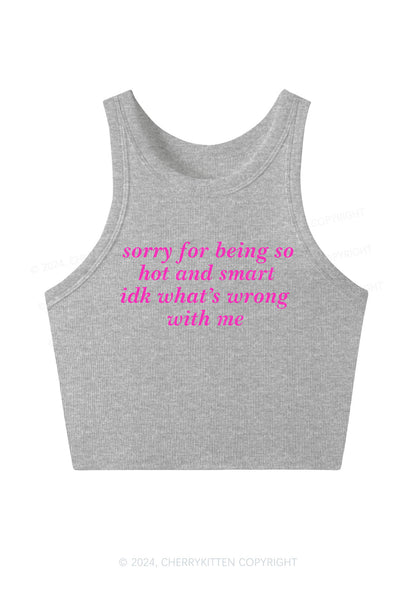 Sorry For Being So Smart Y2K Crop Tank Top Cherrykitten