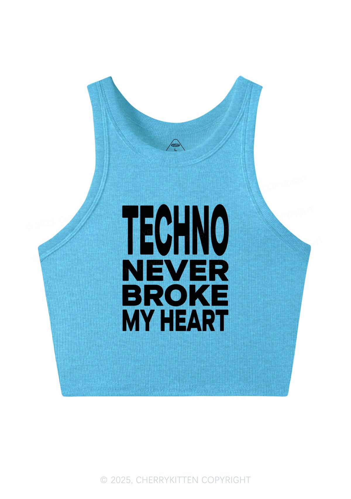 Techno Heart Y2K Crop Tank Top Cherrykitten