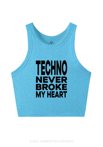 Techno Heart Y2K Crop Tank Top Cherrykitten