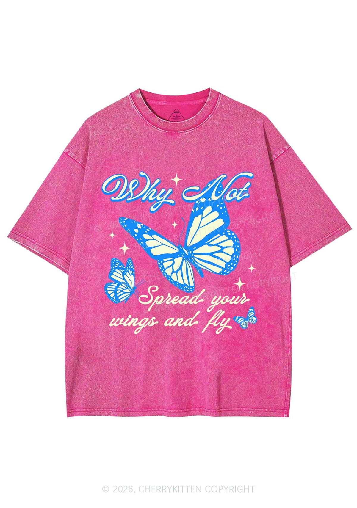 Spread Your Wings And Fly Y2K Shirts Washed Tee Cherrykitten