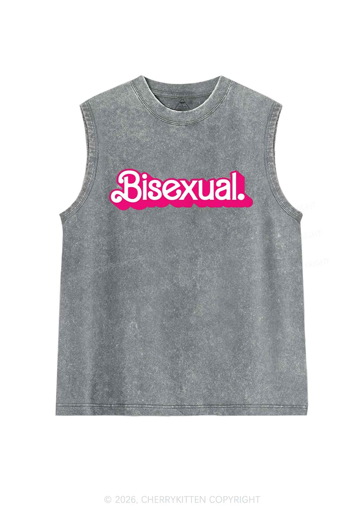 Pink Bisexual Pride Y2K Washed Muscle Tank Cherrykitten