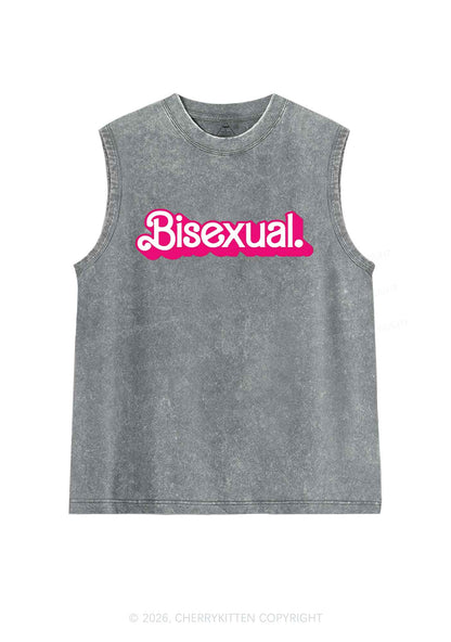 Pink Bisexual Pride Y2K Washed Muscle Tank Cherrykitten
