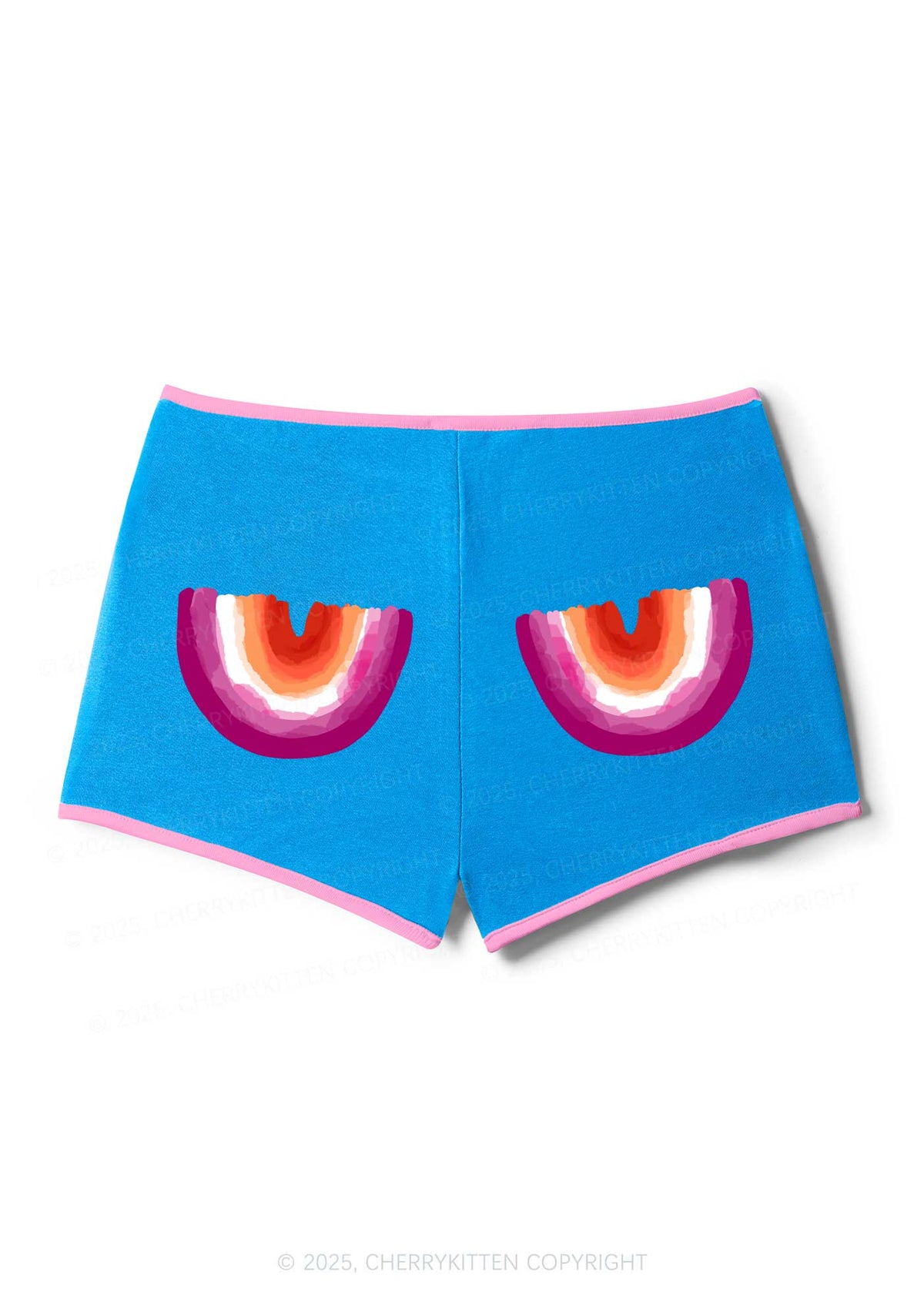 Double Rainbow Pride Y2K Booty Shorts Cherrykitten
