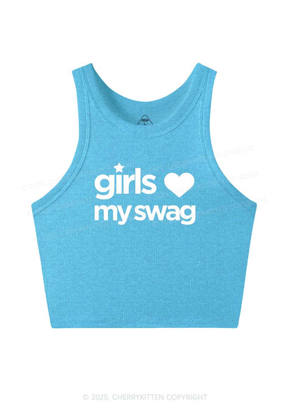 Girls Love My Swag Pride Y2K Crop Tank Top Cherrykitten