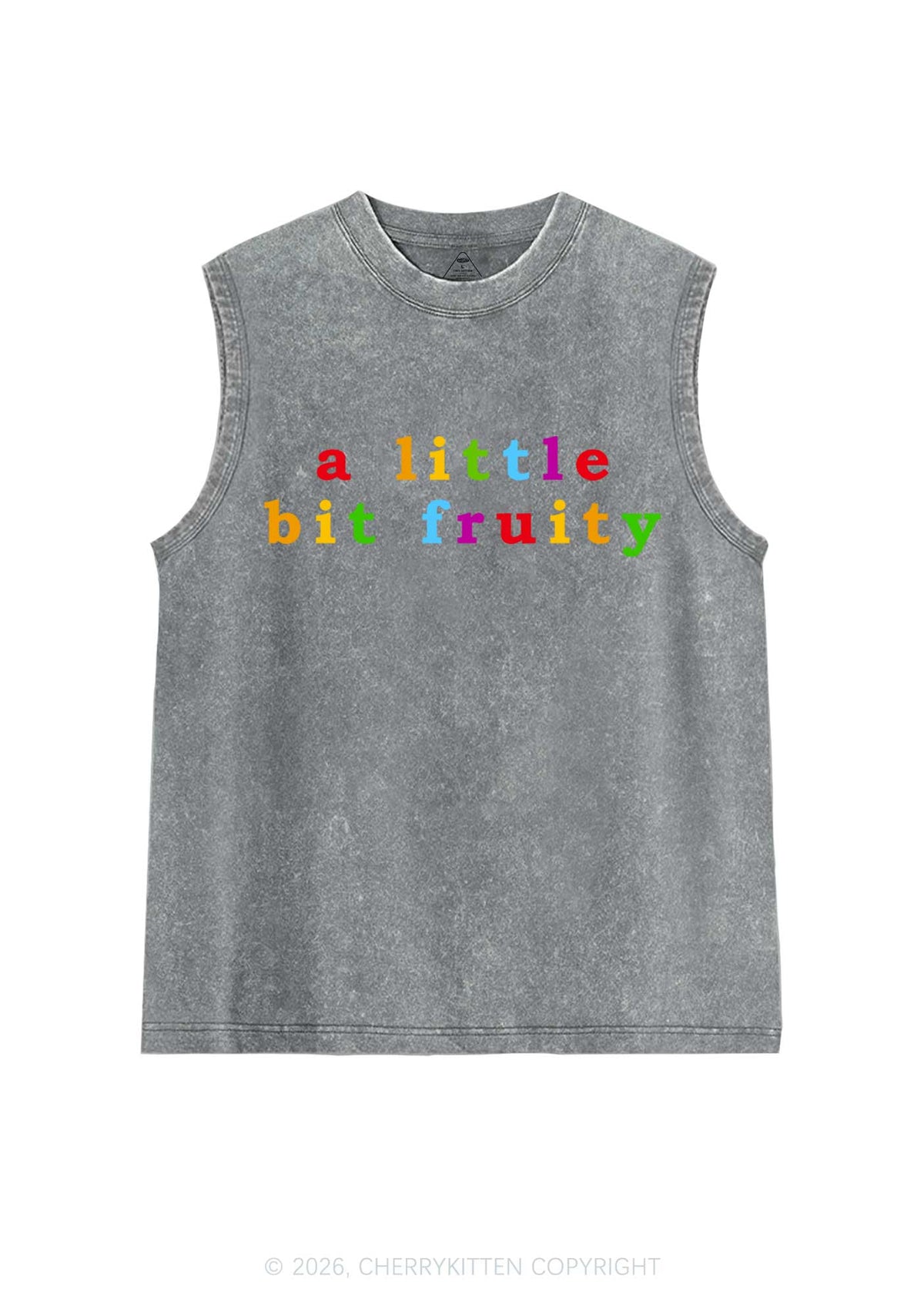 A Little Bit Fruity Y2K Washed Muscle Tank Cherrykitten