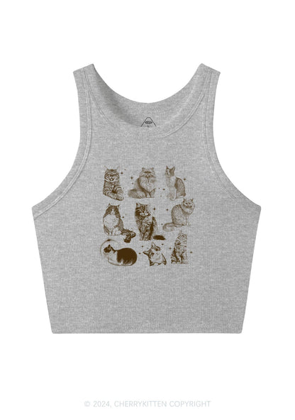Retro Kitten Y2K Crop Tank Top Cherrykitten