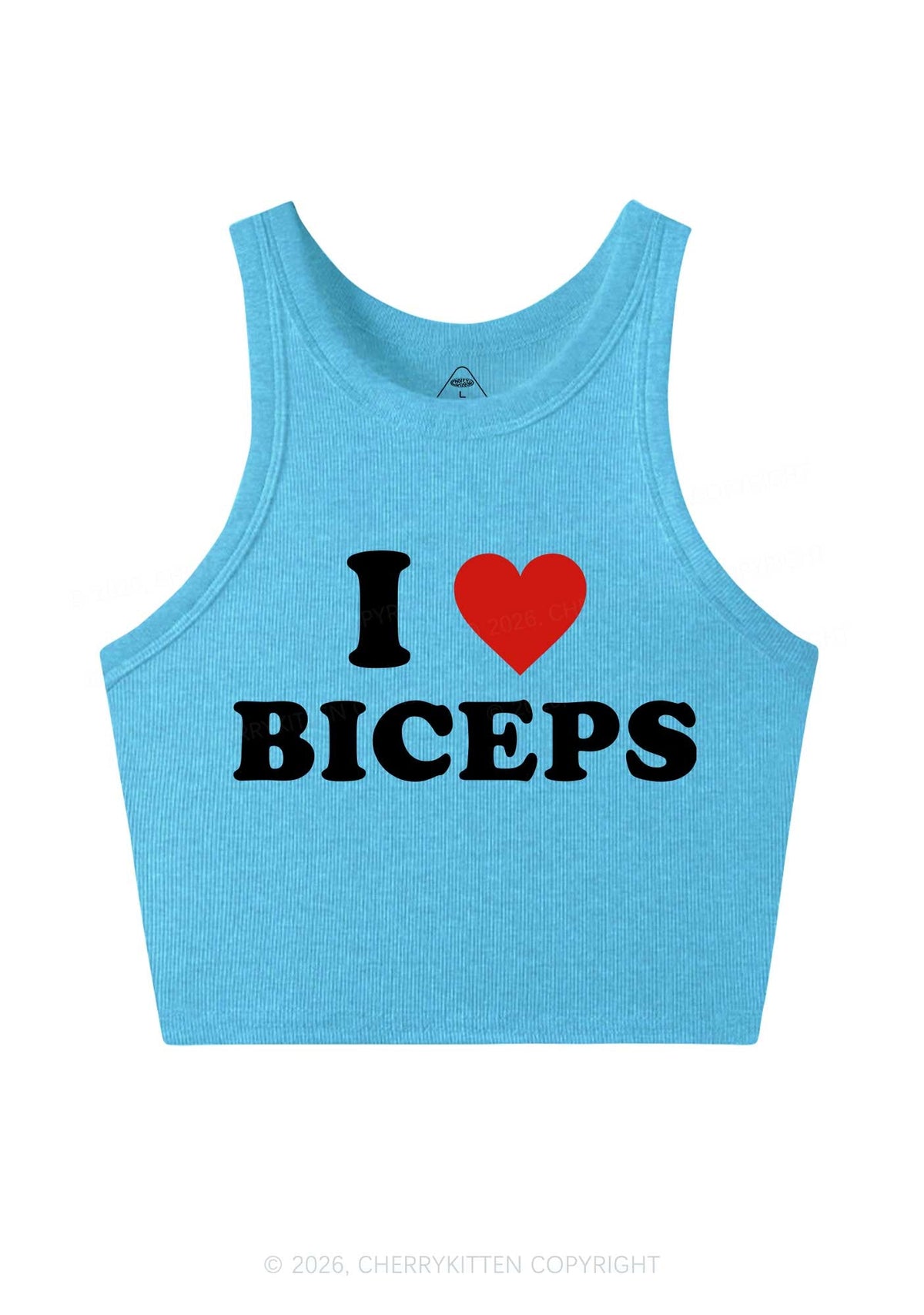 I Love Biceps Y2K Crop Tank Top Cherrykitten