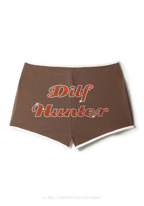 Rhinestone Green Hunter Y2K Booty Shorts Cherrykitten