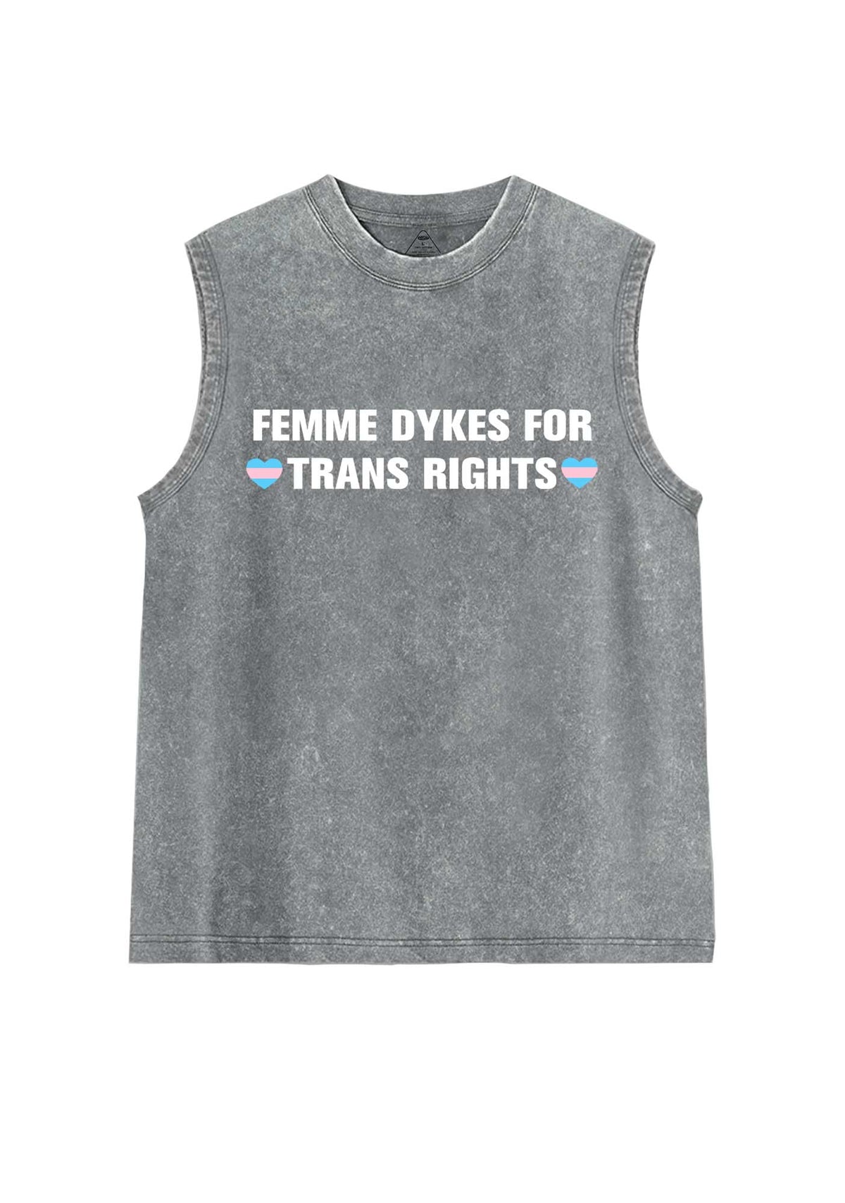 Femme Dykes For Trans Rights Pride Y2K Washed Muscle Tank Cherrykitten