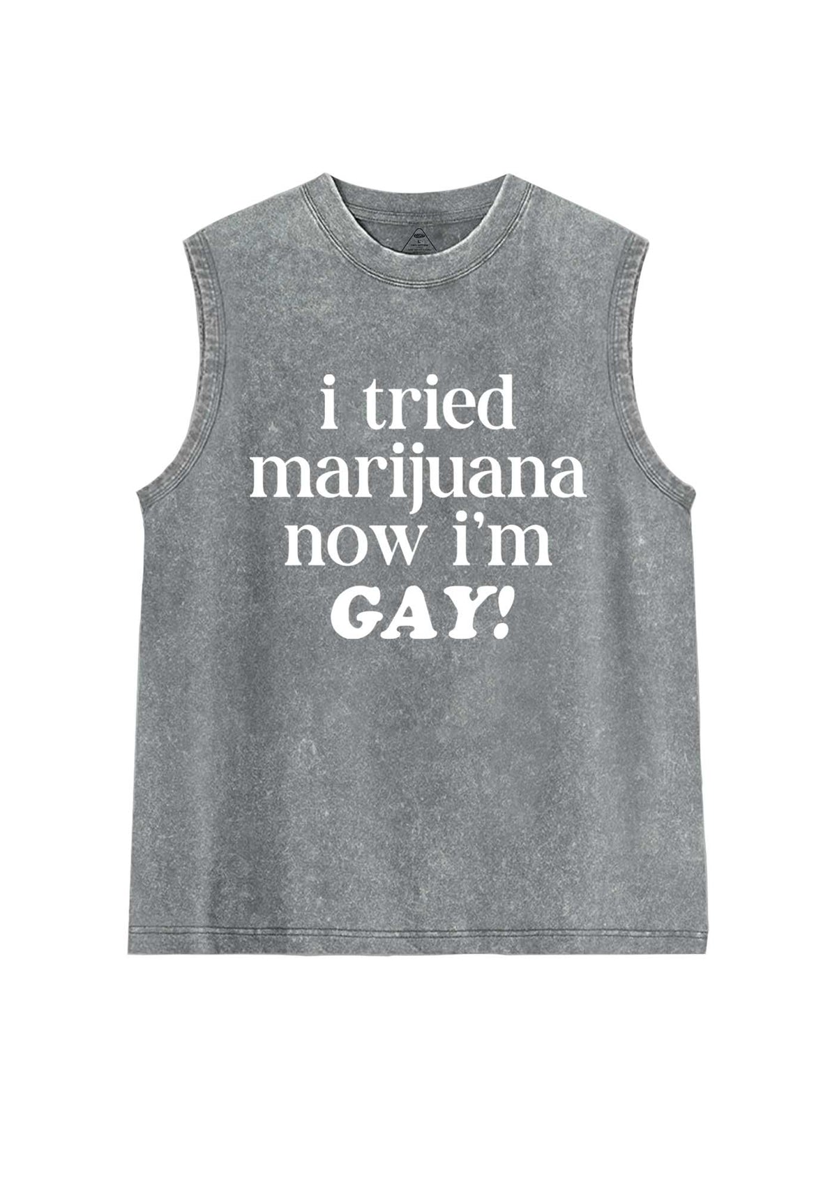 Now Im Gay Pride Y2K Washed Muscle Tank Cherrykitten