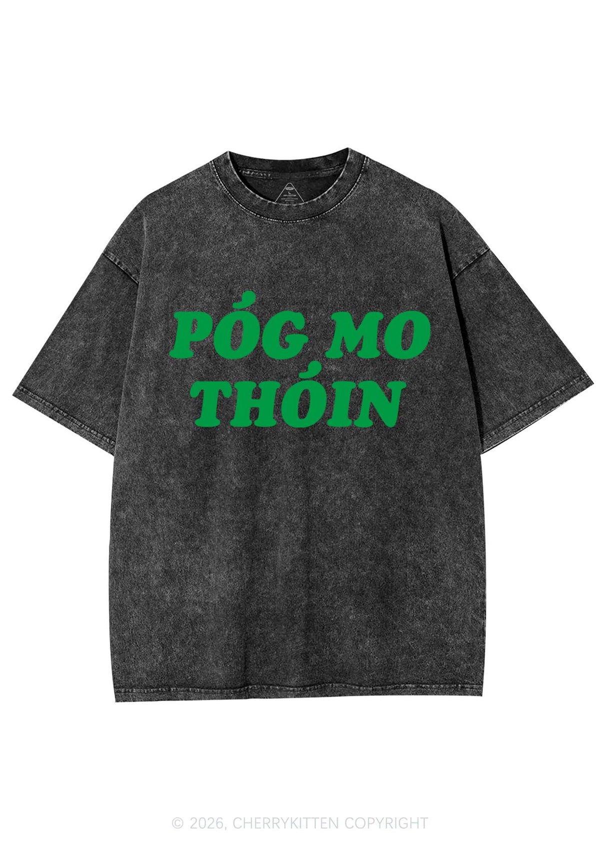 Pog Mo Thoin St Patricks Y2K Shirts Washed Tee Cherrykitten