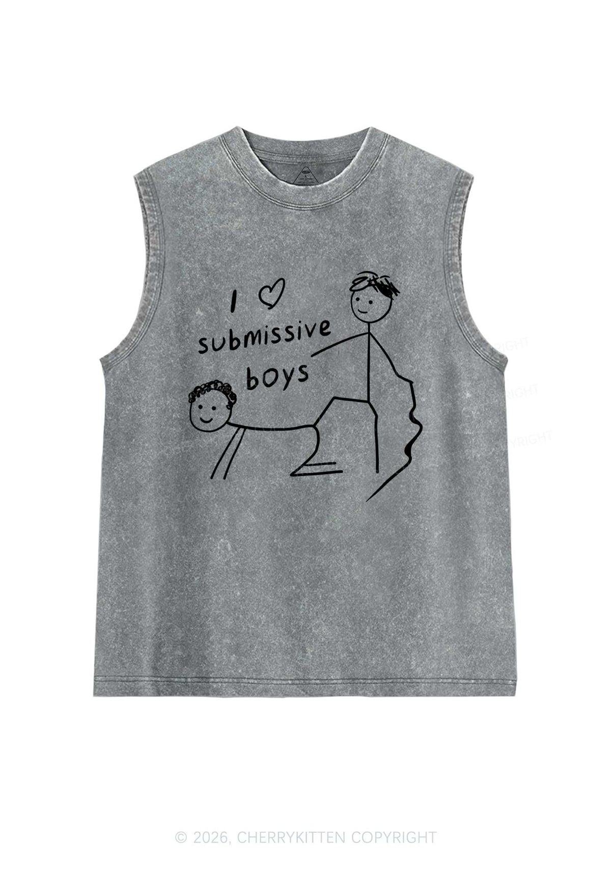 I Love S Gay Boys Pride Y2K Washed Muscle Tank Cherrykitten