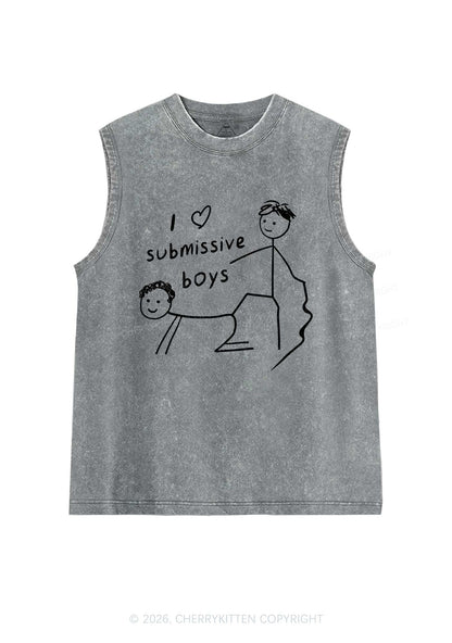 I Love S Gay Boys Pride Y2K Washed Muscle Tank Cherrykitten