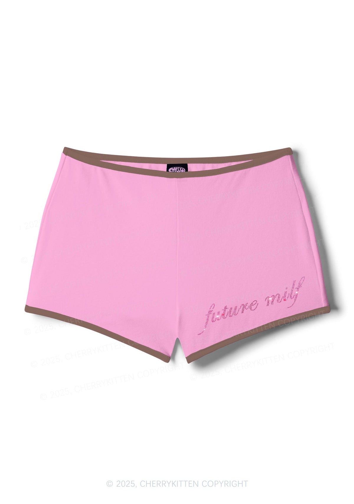 Rhinestone Pink Future Mxxfs Y2K Booty Shorts Cherrykitten