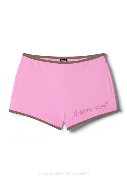 Rhinestone Pink Future Mxxfs Y2K Booty Shorts Cherrykitten
