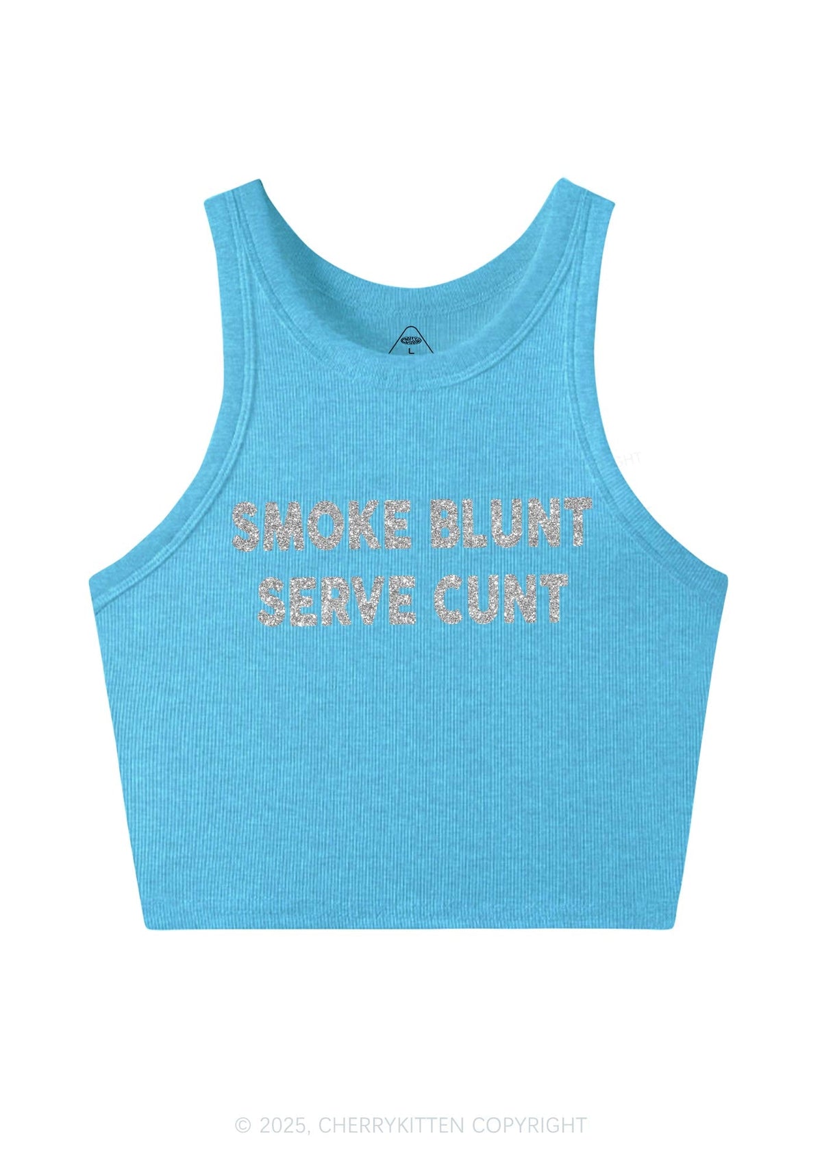 Glitter Smoke Blunt Y2K Crop Tank Top Cherrykitten