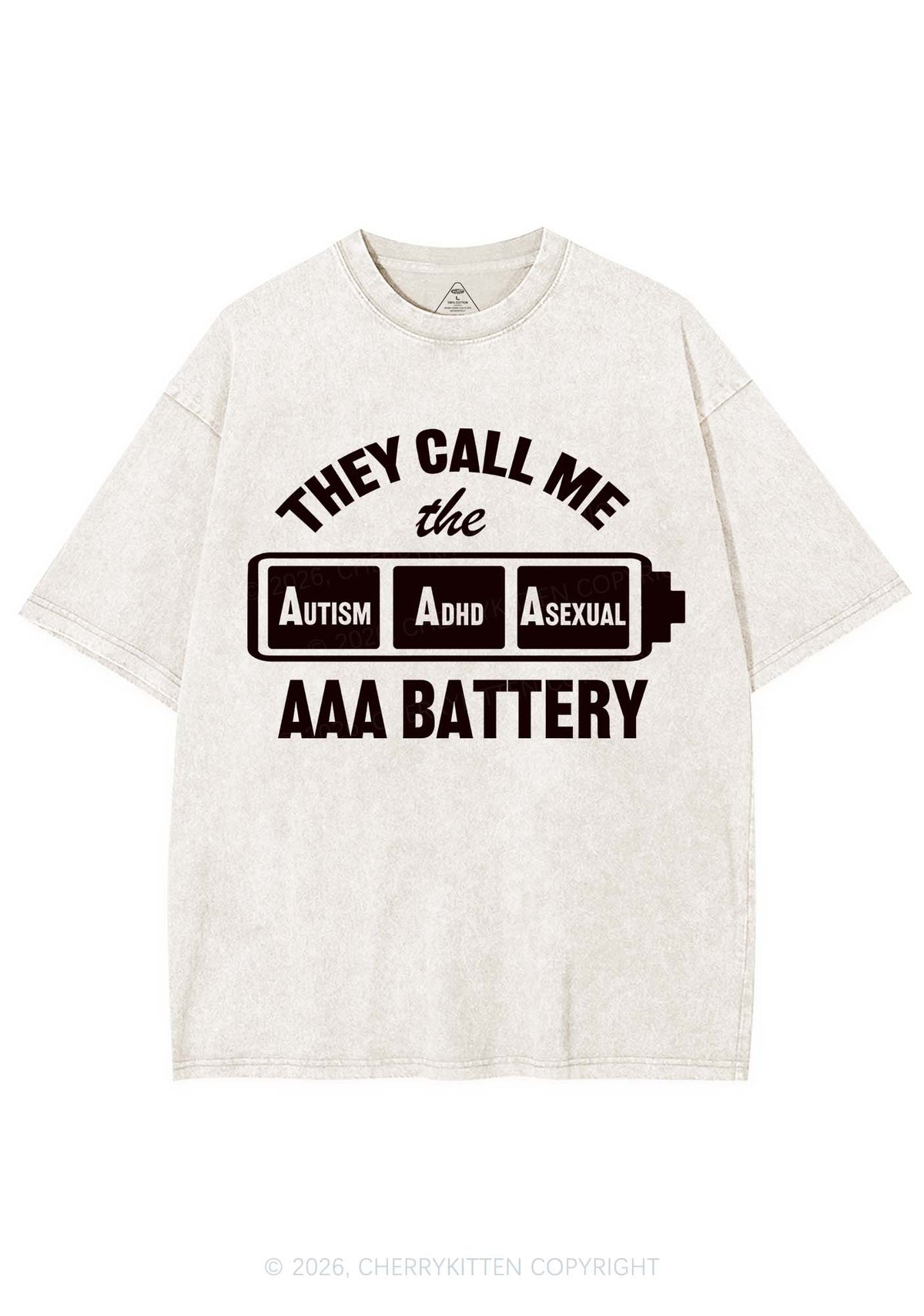 They Call Me AAA Battery Pride Y2K Shirts Washed Tee Cherrykitten