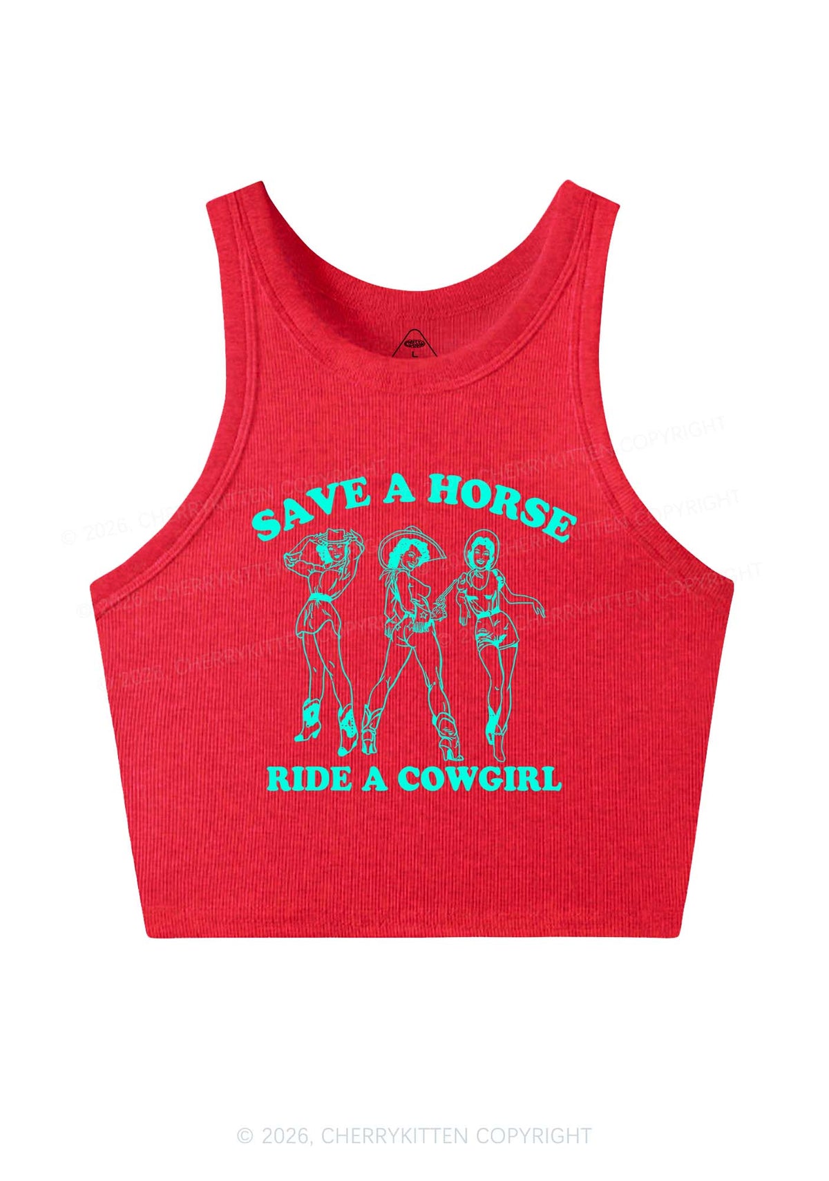 Ride A Cowgirl Y2K Crop Tank Top Cherrykitten