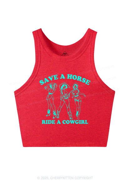 Ride A Cowgirl Y2K Crop Tank Top Cherrykitten