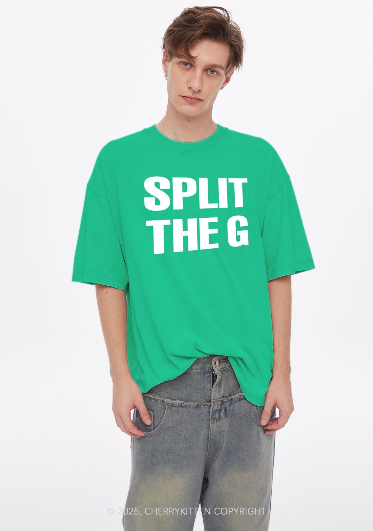 Split The G St Patricks Y2K Shirts Washed Tee Cherrykitten
