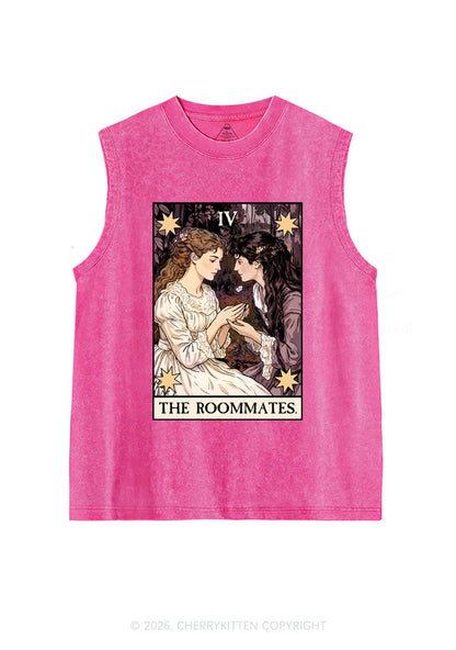 The Roommates Stars Tarot Pride Y2K Washed Muscle Tank Cherrykitten