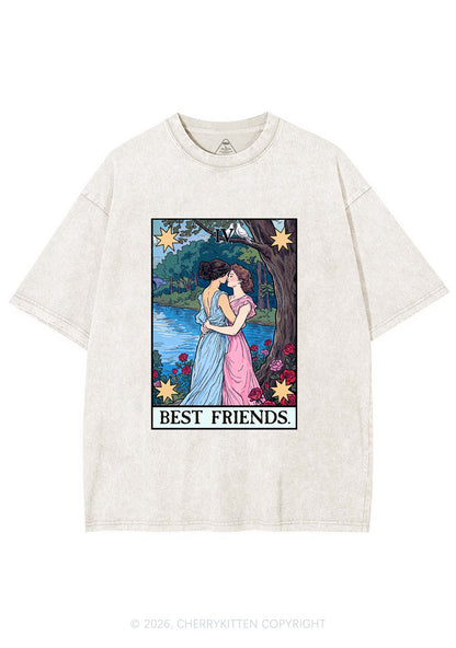Best Friends Tarot Pride Y2K Shirts Washed Tee Cherrykitten