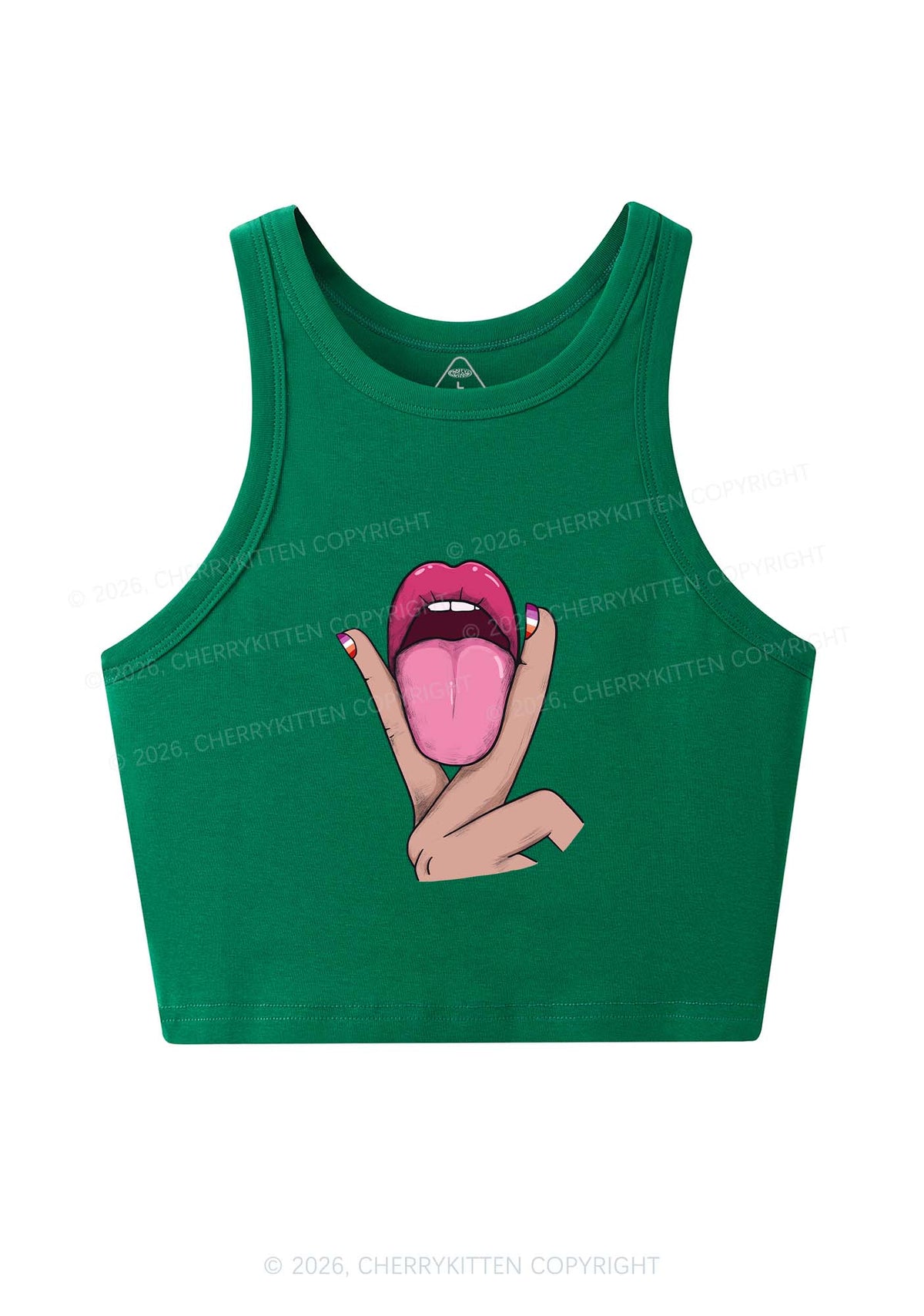 Lesbian Kissing Pride Y2K Crop Tank Top Cherrykitten