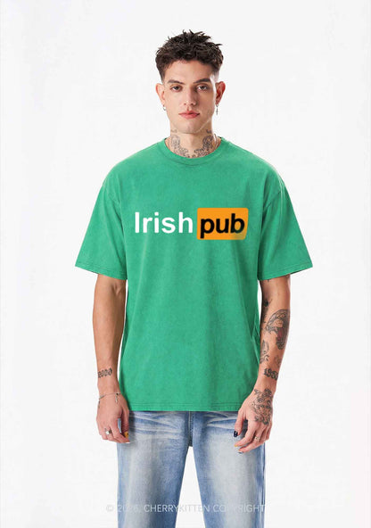 Irish Pub St Patricks Y2K Shirts Washed Tee Cherrykitten