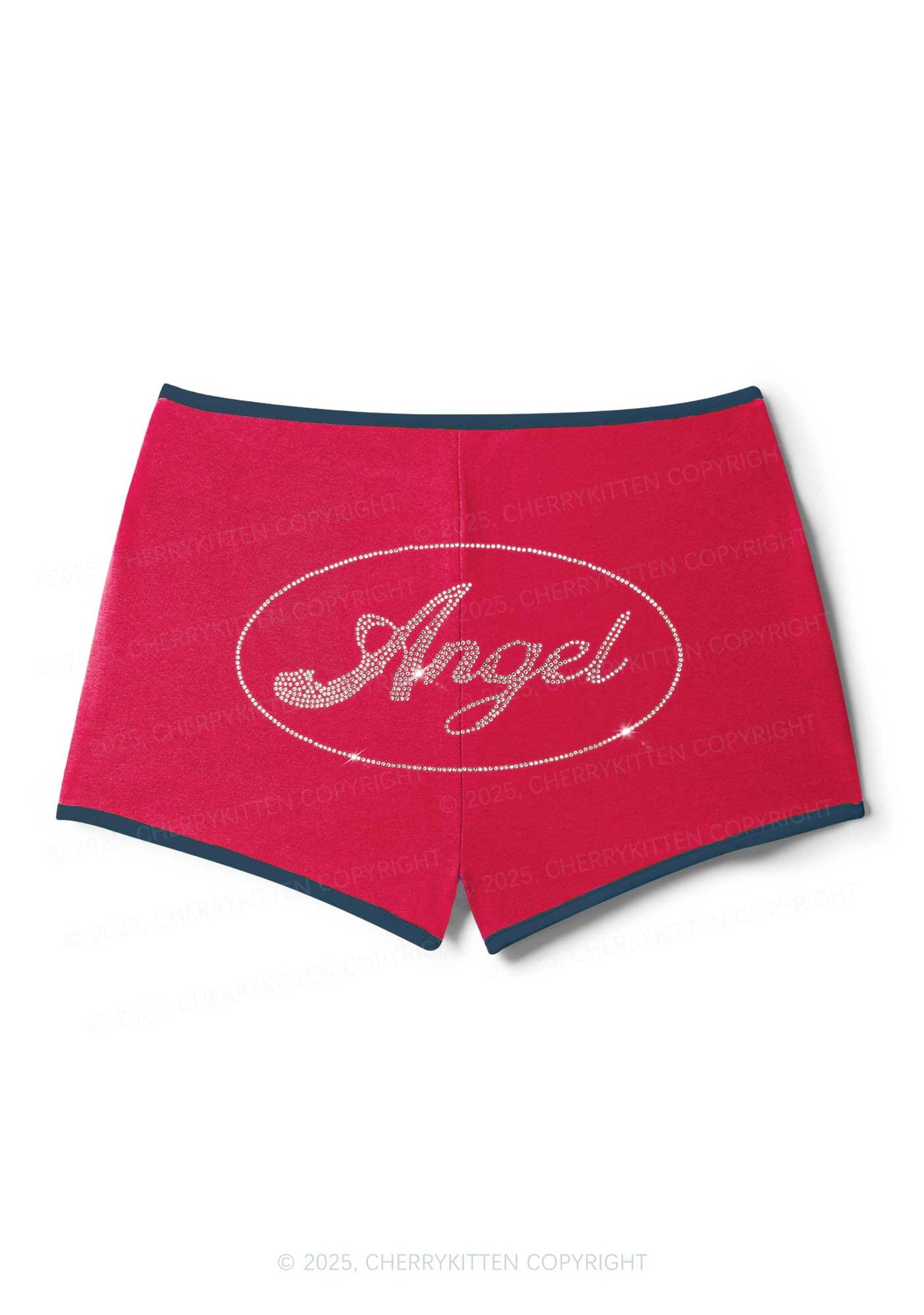 Rhinestone Angel Y2K Booty Shorts Cherrykitten
