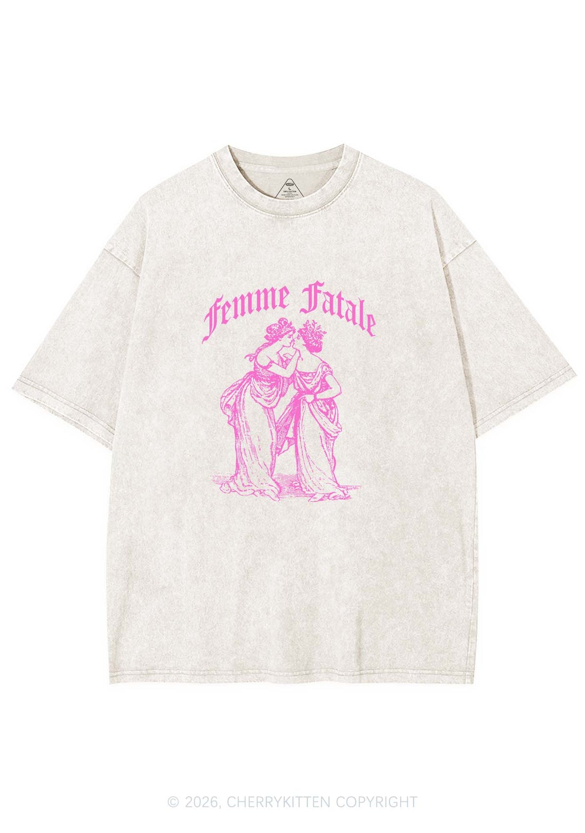 Femme Fatale Women Pride Y2K Shirts Washed Tee Cherrykitten
