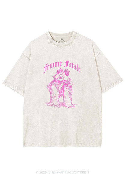 Femme Fatale Women Pride Y2K Shirts Washed Tee Cherrykitten
