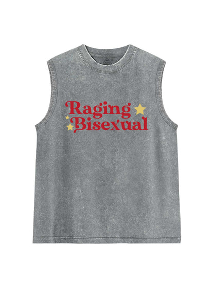 Raging Bisexual Stars Pride Y2K Washed Muscle Tank Cherrykitten