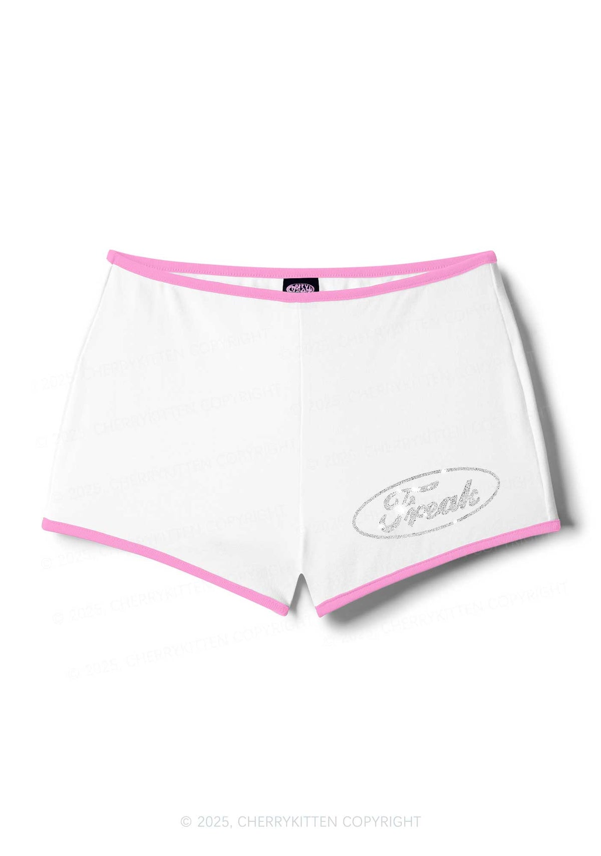 Rhinestone Mini Oval Freak Y2K Booty Shorts Cherrykitten