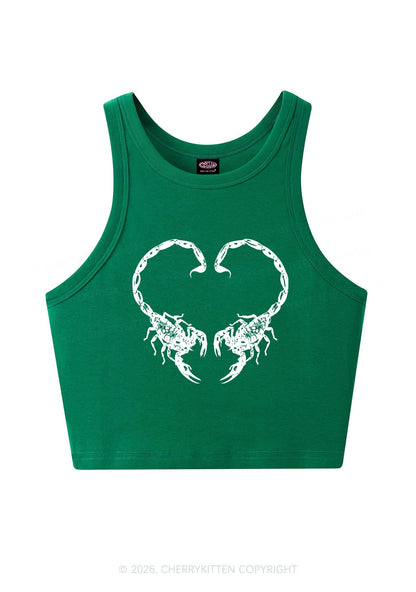 Skull Scorpion Heart Y2K Crop Tank Top Cherrykitten