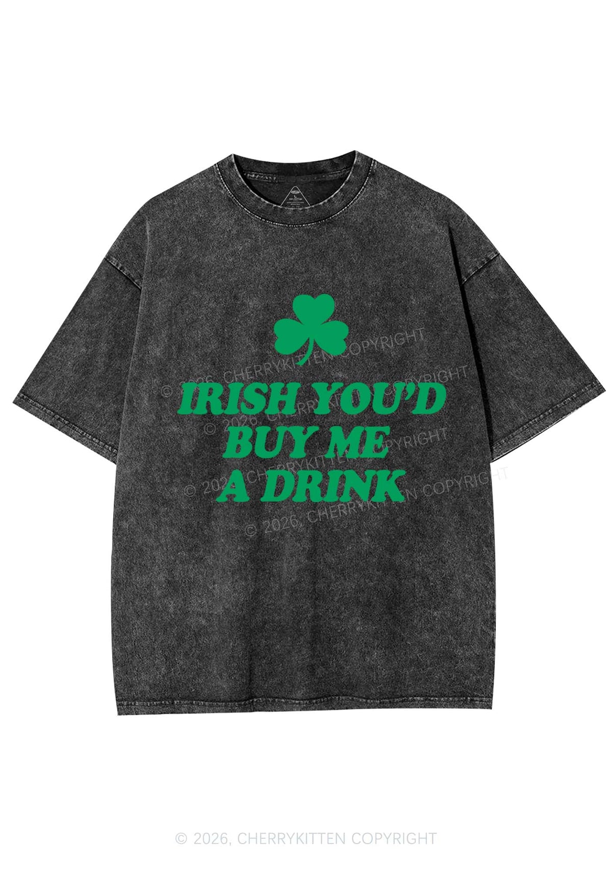 Irish Youd Buy Me A Drink St Patricks Y2K Shirts Washed Tee Cherrykitten