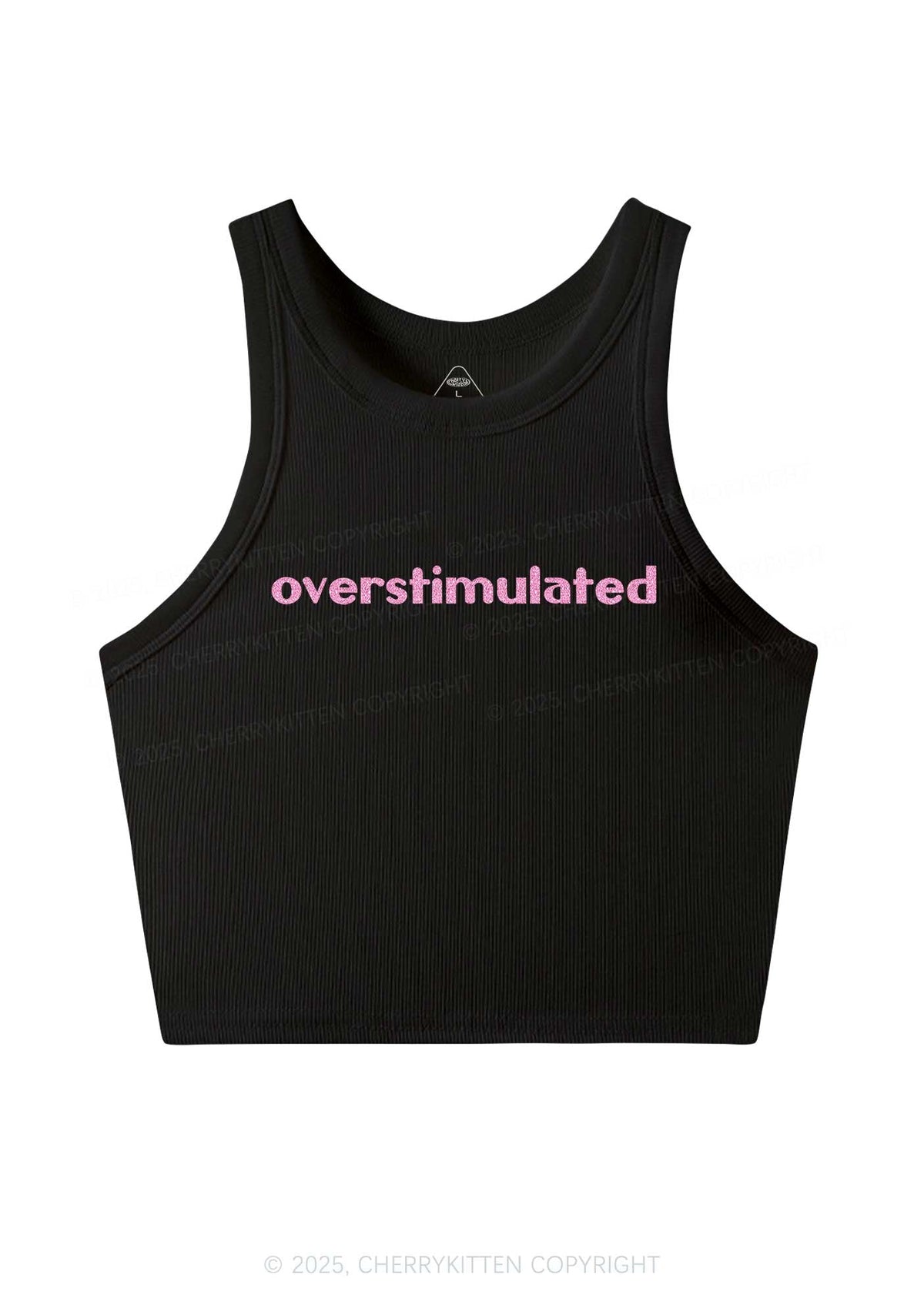 Glitter Overstimulated Y2K Crop Tank Top Cherrykitten